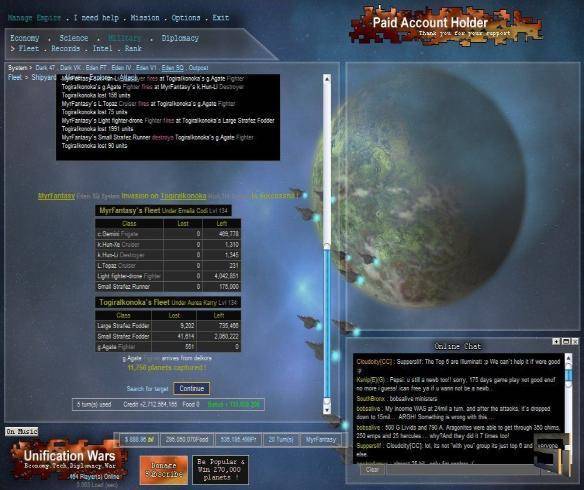 Unification Wars juego mmorpg